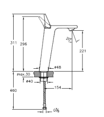 VitrA A42331 Memoria Lavabo Bataryası (Yüksek-Çanak)