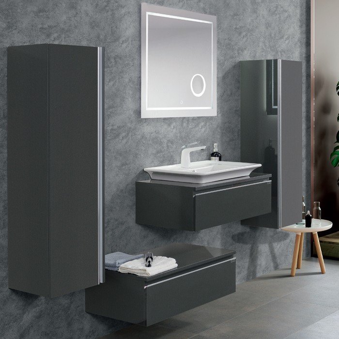 Lineart Party 81 cm Banyo Dolabı + Ledli Ayna