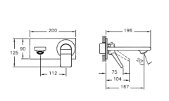 VitrA A42345 Memoria Ankastre Lavabo Bataryası (sıva üstü grubu)