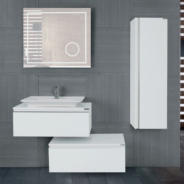 Lineart Party 81 cm Beyaz Banyo Dolabı + Ledli Ayna