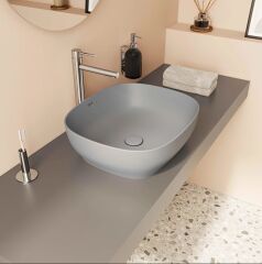 Vitra 5994b476-0016 Outline Kare Çanak Lavabo Mat Taş Gri 48 Cm