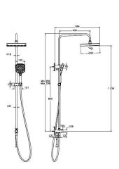 Artema A4591924 Core Square 250 Duş Kolonu Fırçalı Bakır