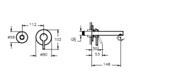 Vitra A4258129 Origin Ankastre Lavabo Bataryası Parlak Bakır