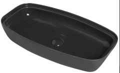 Smanni Fang 73 Çanak Lavabo 73X40 cm Parlak Siyah