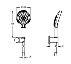 Artema A45924 Prime Round El Duşu Takımı 3F (130 mm)