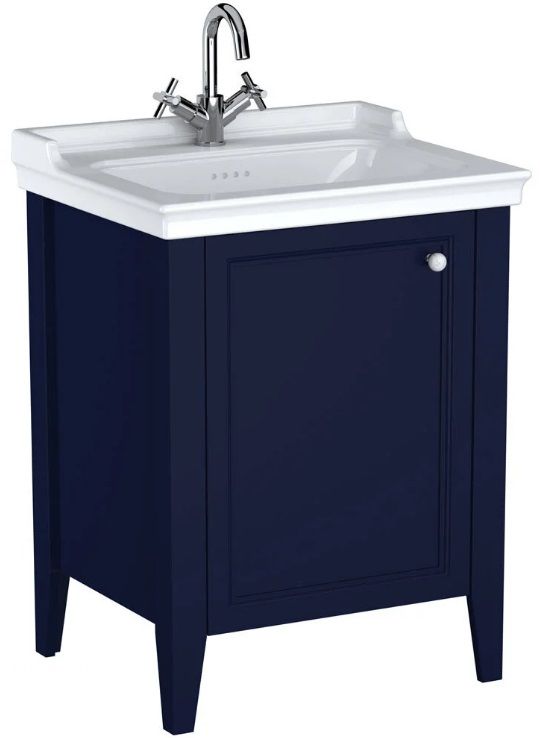 Vitra Valarte Neo 65764 Lavabo Dolabı 65 Cm,Kapaklı,Etajerli Lavabolu,Çelik Mavisi(Sol)