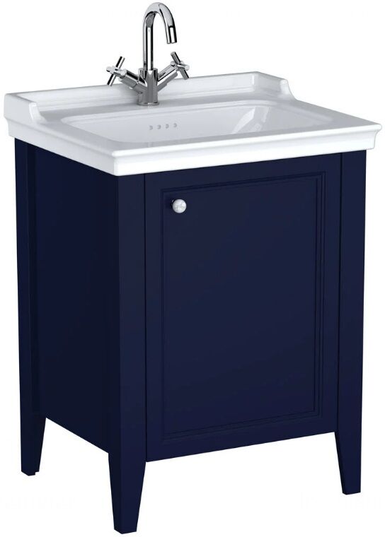 Vitra Valarte Neo 65765 Lavabo Dolabı 65 Cm,Kapaklı,Etajerli Lavabolu,Çelik Mavisi(Sağ)