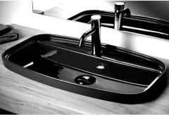 Smanni Fang 67 GM Çanak Lavabo 67X40 cm Parlak Siyah