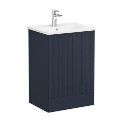 Vitra Root Groove 69336 Lavabo Dolabı, Kapaklı, 60 Cm,Yerden, Mat Lacivert, Yuvarlak Lavabolu