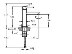 Vitra A4255636WTC Origin Lavabo Bataryası Mat Siyah