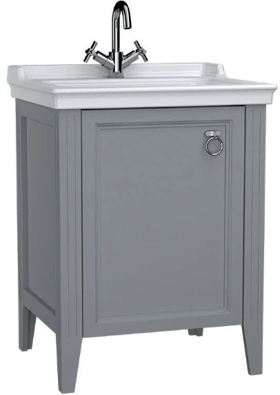 Vitra Valarte 62151 Lavabo Dolabı 65 Cm,Kapaklı,Etajerli Lavabolu,M.Açık Gri(Sol)