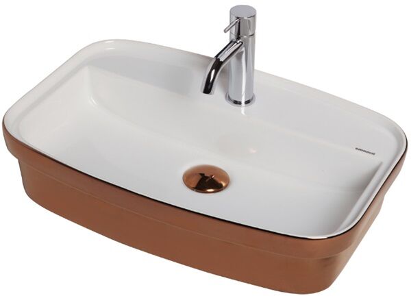 Smanni Fang 60 BD GM Çanak Lavabo 60X40 cm Rose Gold Beyaz