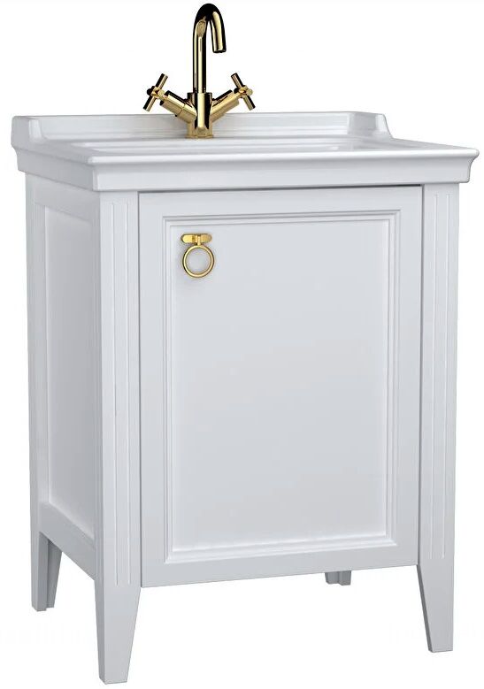 Vitra Valarte 62259 Lavabo Dolabı 65 Cm,Kapaklı,Etajerli Lavabolu,M.Beyaz(Sağ)
