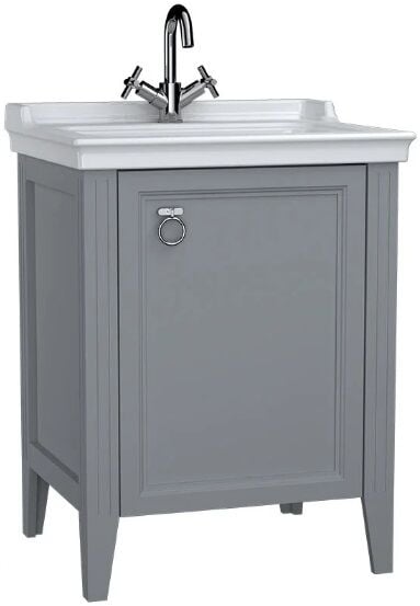 Vitra Valarte 62260 Lavabo Dolabı 65 Cm,Kapaklı,Etajerli Lavabolu,M.Gri(Sağ)