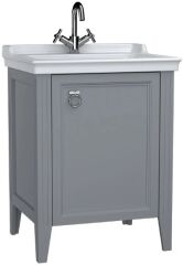 Vitra Valarte 62260 Lavabo Dolabı 65 Cm,Kapaklı,Etajerli Lavabolu,M.Gri(Sağ)