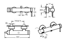 Vitra A42619 Origin Banyo Bataryası Krom