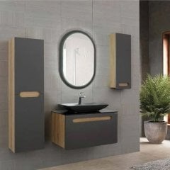 Lineart Glory 81 cm Banyo Dolabı + Ledli Ayna