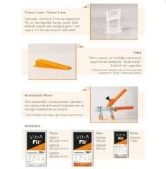 VitrA K356311 Fit Seramik Tesviye Tutucu Klips 1 mm (250'Lik Poşet)