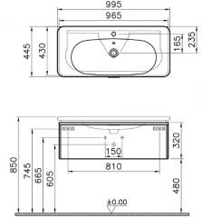 Vitra Nest Trendy 56140 Lavabo Dolabı 100 Cm,Tek Çekmeceli,P.Antrasit