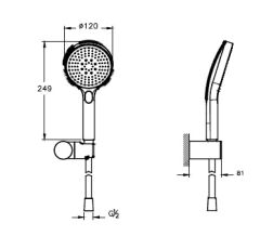 Artema A45914 Core Round  El Duşu Takımı 3F Krom
