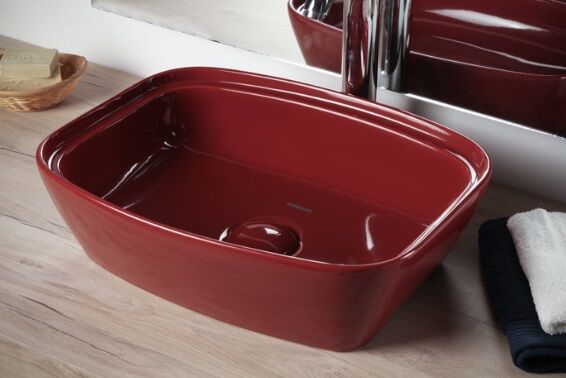 Smanni Fang 45 Çanak Lavabo 45X36 cm Kiremit Kırmızı