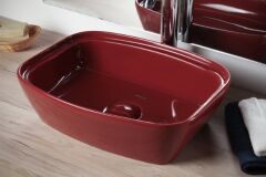 Smanni Fang 45 Çanak Lavabo 45X36 cm Kiremit Kırmızı