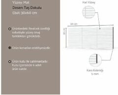VitrA K95077500001VTE0 30x60 SET 6.0 Soft Gri Kitkat Dekor Duvar Karosu