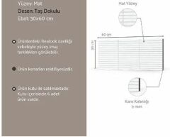 VitrA K95077500001VTE0 30x60 SET 6.0 Soft Gri Kitkat Dekor Duvar Karosu