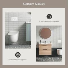 VitrA K95077500001VTE0 30x60 SET 6.0 Soft Gri Kitkat Dekor Duvar Karosu