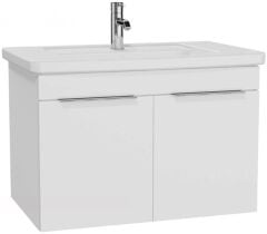 Vitra Quadrum 62542 Lavabo Dolabı 80 Cm,Kapaklı,Parlak Beyaz