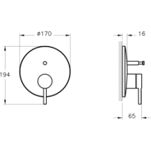 Artema A4362074 Minimax Round Ankastre Mekanik Banyo Bataryası Sıva Üstü Soft Altın
