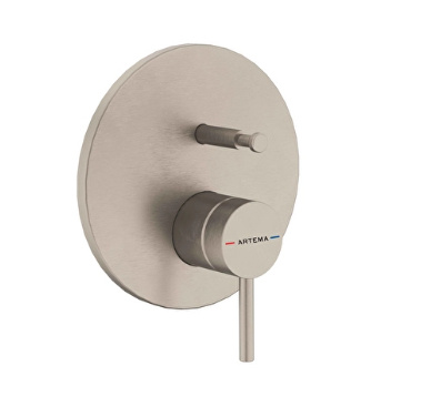 Artema A4362034 Minimax Round Ankastre Mekanik Banyo Bataryası Sıva Üstü Fırçalı Nikel