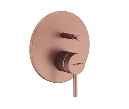 Artema A4362024 Minimax Round Ankastre Mekanik Banyo Bataryası Sıva Üstü Fırçalı Bakır