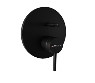 Artema A4362036 Minimax Round Ankastre Mekanik Banyo Bataryası Sıva Üstü Mat Siyah