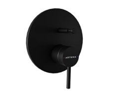 Artema A4362036 Minimax Round Ankastre Mekanik Banyo Bataryası Sıva Üstü Mat Siyah