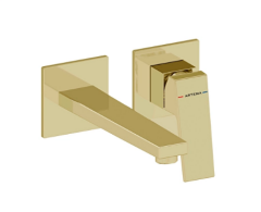 Artema A4359374 Minimax Square Ankastre Lavabo Bataryası Uzun,Sıva Üstü,Soft Altın