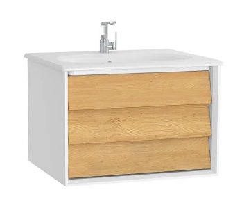 Vitra 61216 Frame Lavabo Dolabı, 60 cm, Tek Çekmeceli, Etajerli Lavabolu, Mat Beyaz