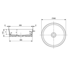 Bocchi 1478-001-0125 Sottile Slim Line Yuvarlak Lavabo 38 cm