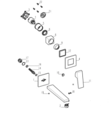 Artema A4359329 Minimax Square Ankastre Lavabo Bataryası Uzun,Sıva Üstü,Soft Bakır