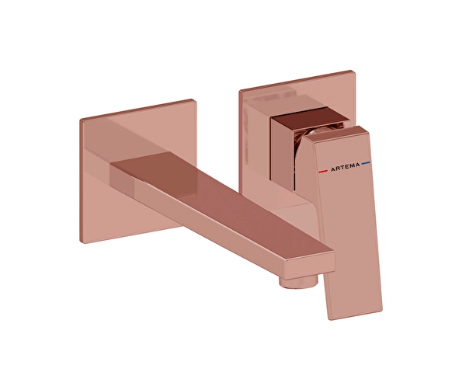 Artema A4359329 Minimax Square Ankastre Lavabo Bataryası Uzun,Sıva Üstü,Soft Bakır