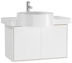Vitra Voyage  Lavabo Dolabı 100 Cm, Seramik Etajerli Lavabolu, Mat Beyaz