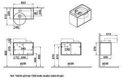 Vitra Voyage  Lavabo Dolabı 100 Cm, Seramik Etajerli Lavabolu, Mat Beyaz