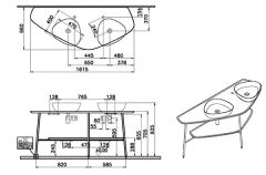 Vitra 64043 Plural  Büyük Tezgah Çift 160 Cm, Koyu Meşe