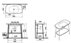 Vitra 64045 Plural  Lavabo Ünitesi 100 Cm,Mat Beyaz Lavabolu Koyu Meşe