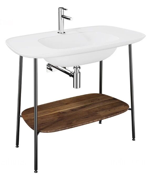 Vitra 64045 Plural  Lavabo Ünitesi 100 Cm,Mat Beyaz Lavabolu Koyu Meşe