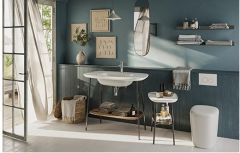 Vitra 64046 Plural  Lavabo Ünitesi 100 Cm,Mat Siyah Lavabolu Koyu Meşe