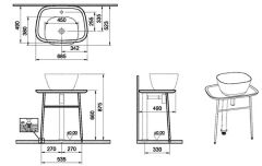 Vitra 64050 Plural Serbest Lavabo Ünitesi Alçak  70 Cm,Mat Beyaz