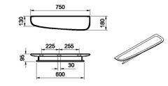 Vitra 64062 Plural Uzun Raf  75 Cm,Sol Koyu Meşe