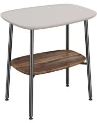 Vitra Plural Küçük Masa 55 cm Mat Bej Lavabolu / Koyu Meşe