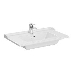 Vitra Root Groove 69383 Lavabo Dolabı, Tek Çekmeceli, 80 Cm, Mat Fiyord Yeşili, Klasik Lavabolu